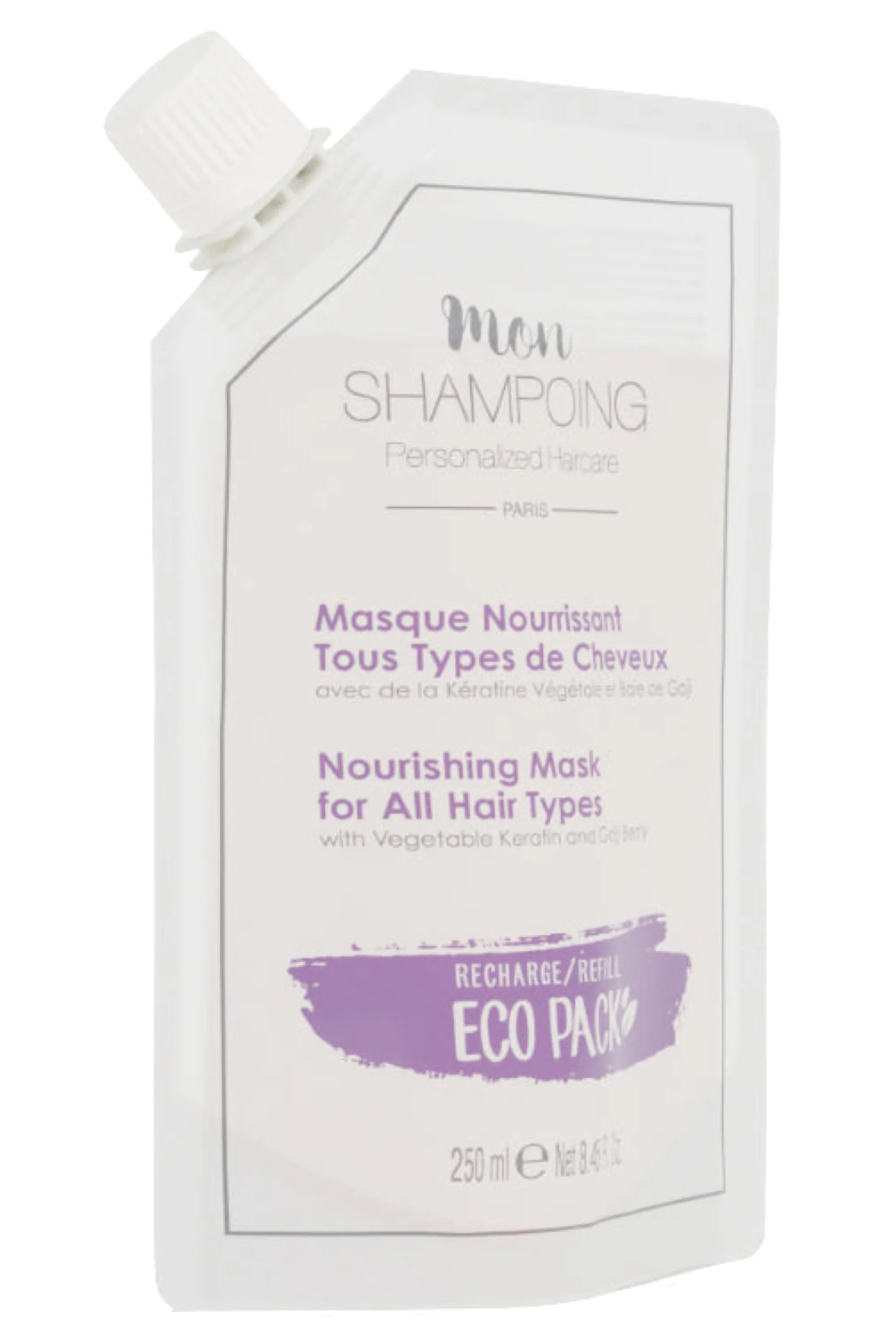 Mon SHAMPOING Masque nourrissant rechargeable pour tous types de cheveux-250 ml