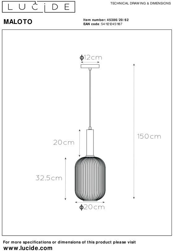 Lucide Maloto Hanglamp
