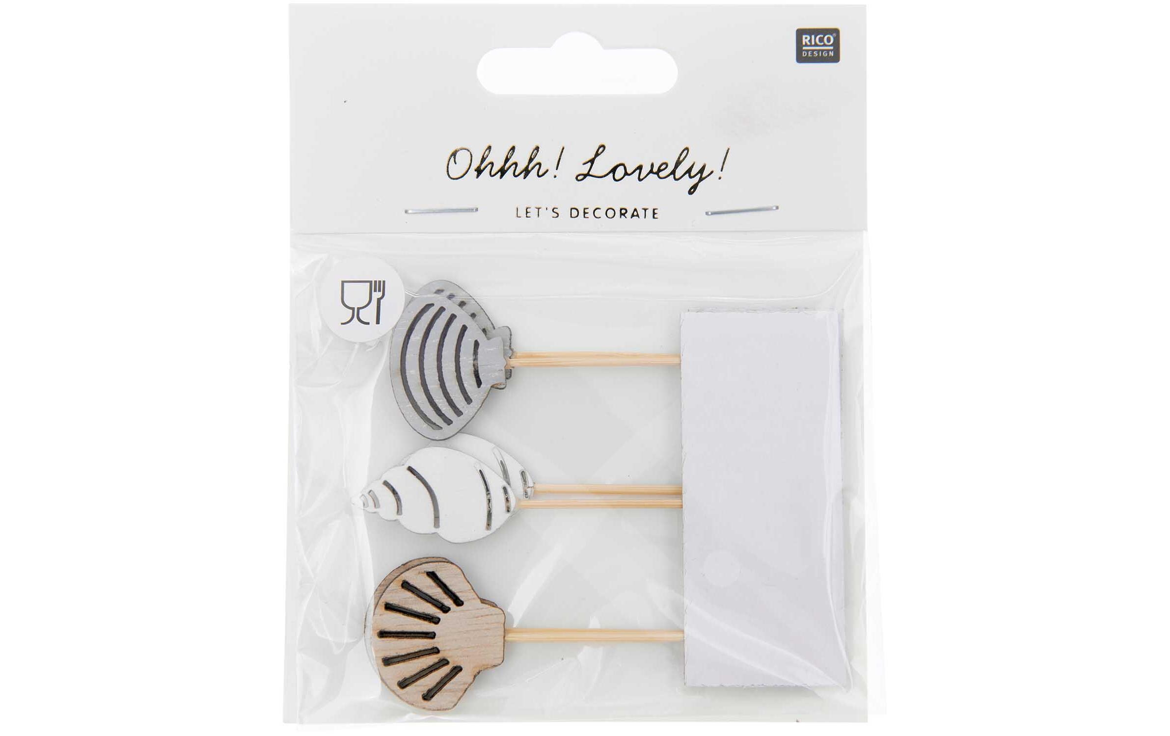 Einweg-Party-Piekser Muscheln 6 Stück WeissApéro Sticks
