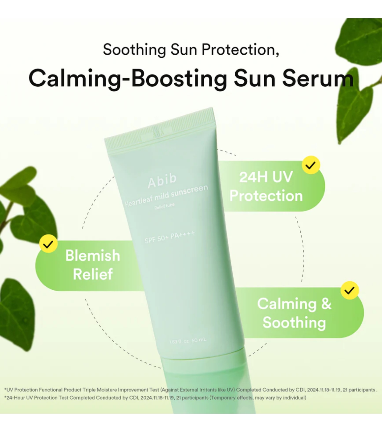 Abib - Protetor solar facial Heartleaf Mild SPF50+ PA++++