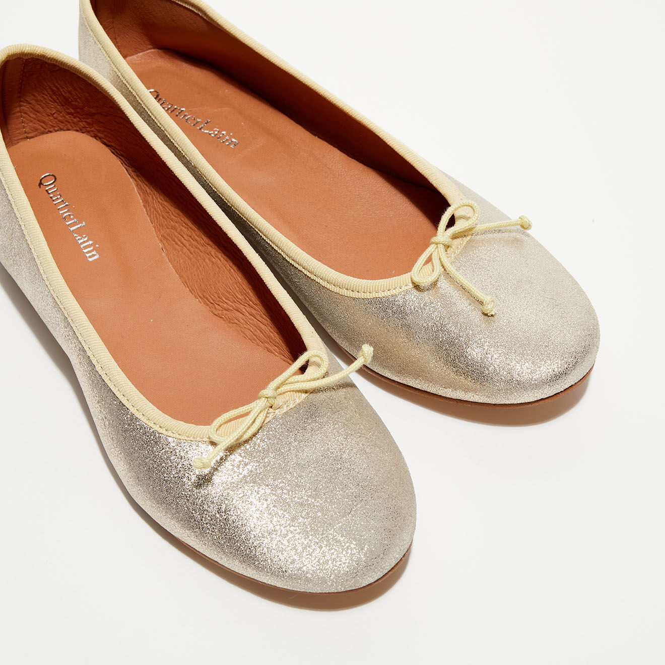 Quartier Latin Ballerines en Cuir Jeanne dorées