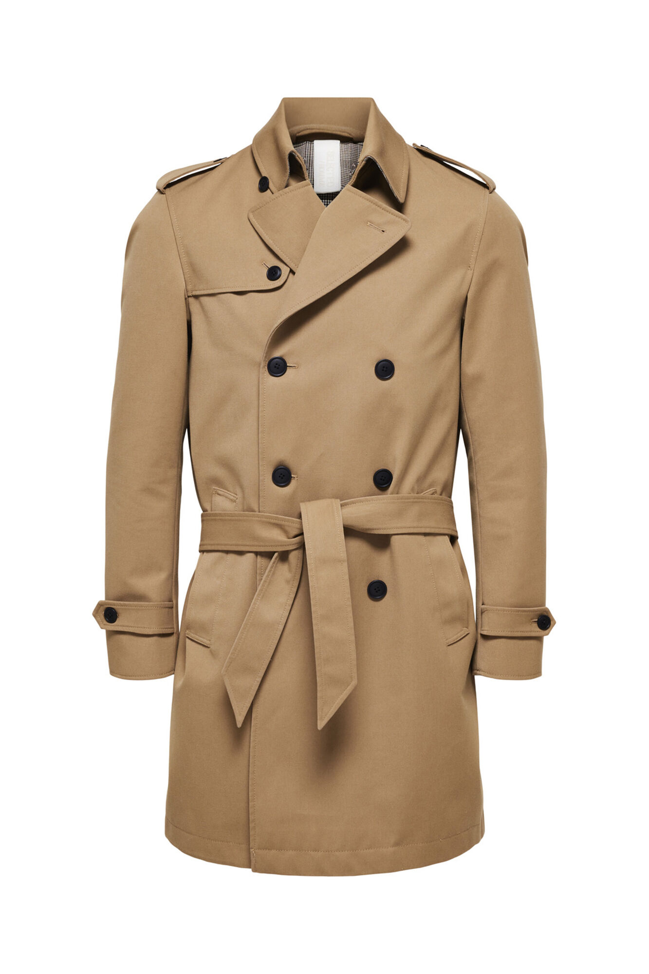 Calça gabardine de corte regular, comprimento 3/4, confeccionada em algodão reciclado e poliéster - Marrom
