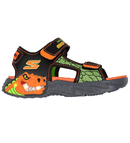 Skechers Sandaler m. Lys - Creature Splash - Blåck/Orange