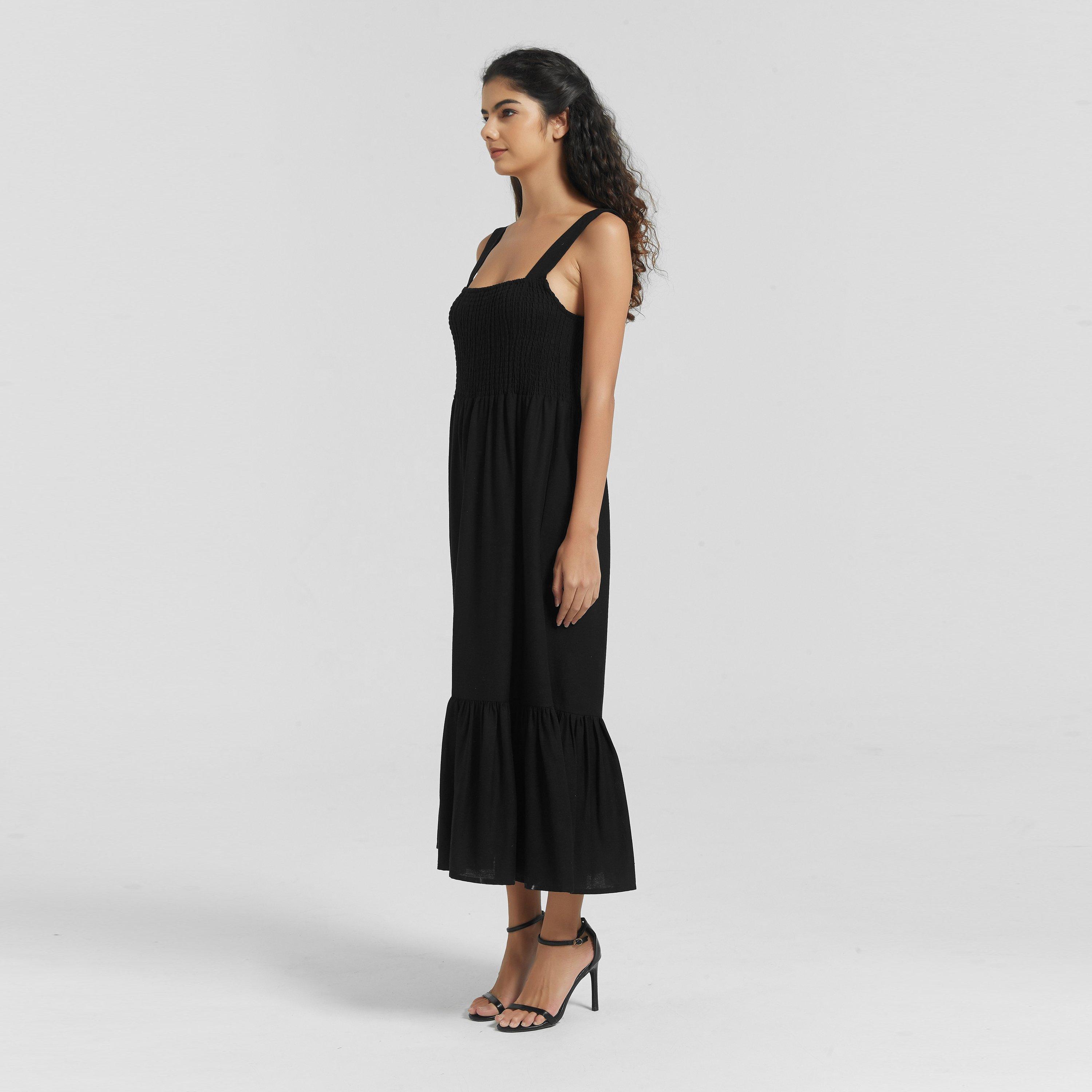 Be You Linen Linen Shirred Dress