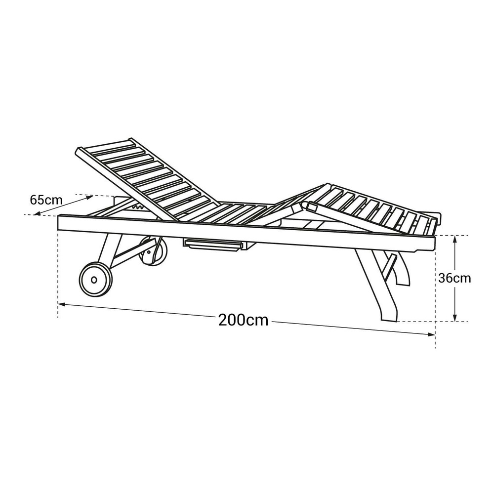 Salento - bain de soleil en teck - chaise longue pliante - bain de soleil pratique et confortable