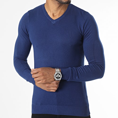 Pull Col V Bleu Roi