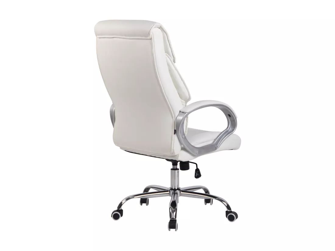Chaise de bureau - Similicuir & Métal - Blanc - Torro