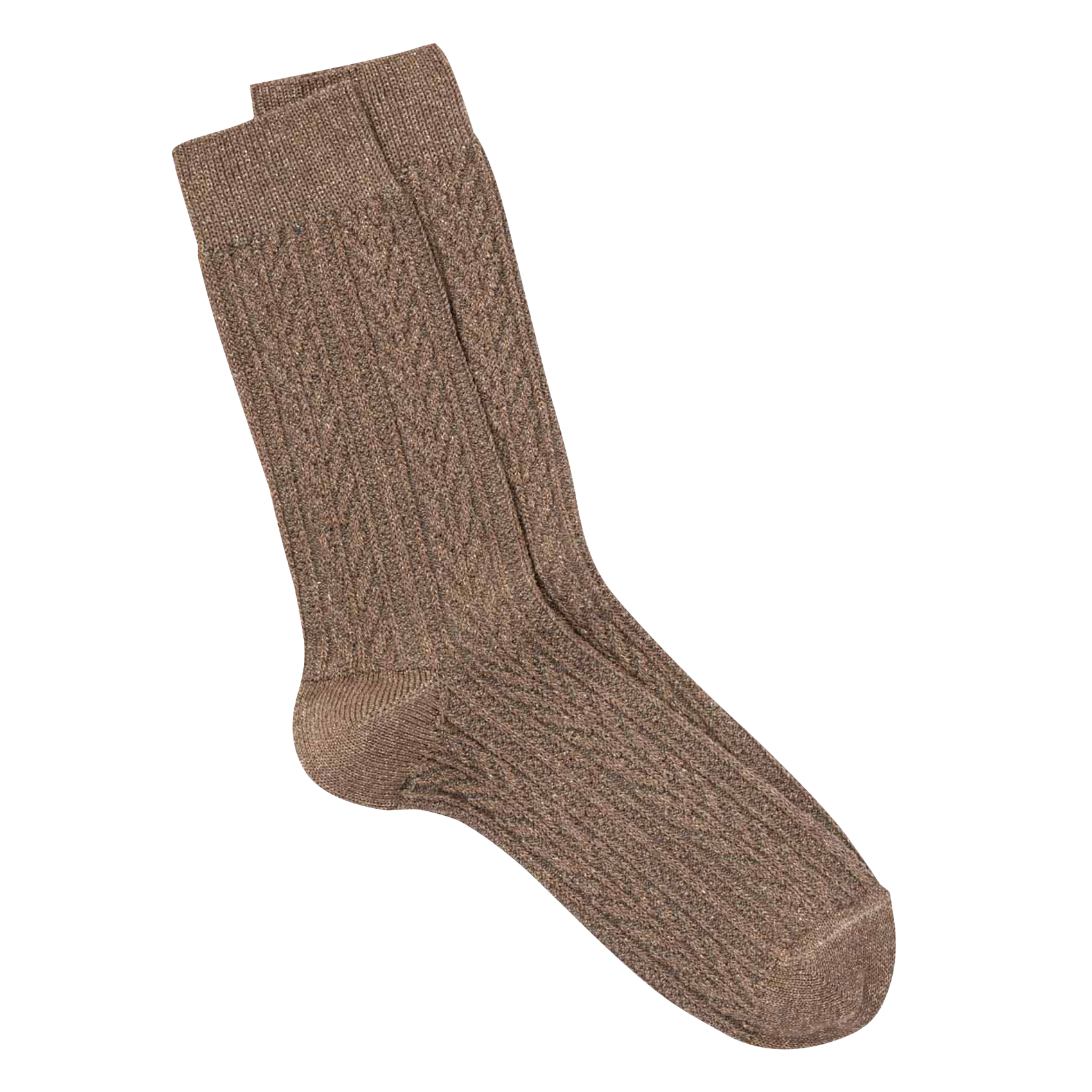 EDDIE - Chaussettes à tricotage épi | Marron