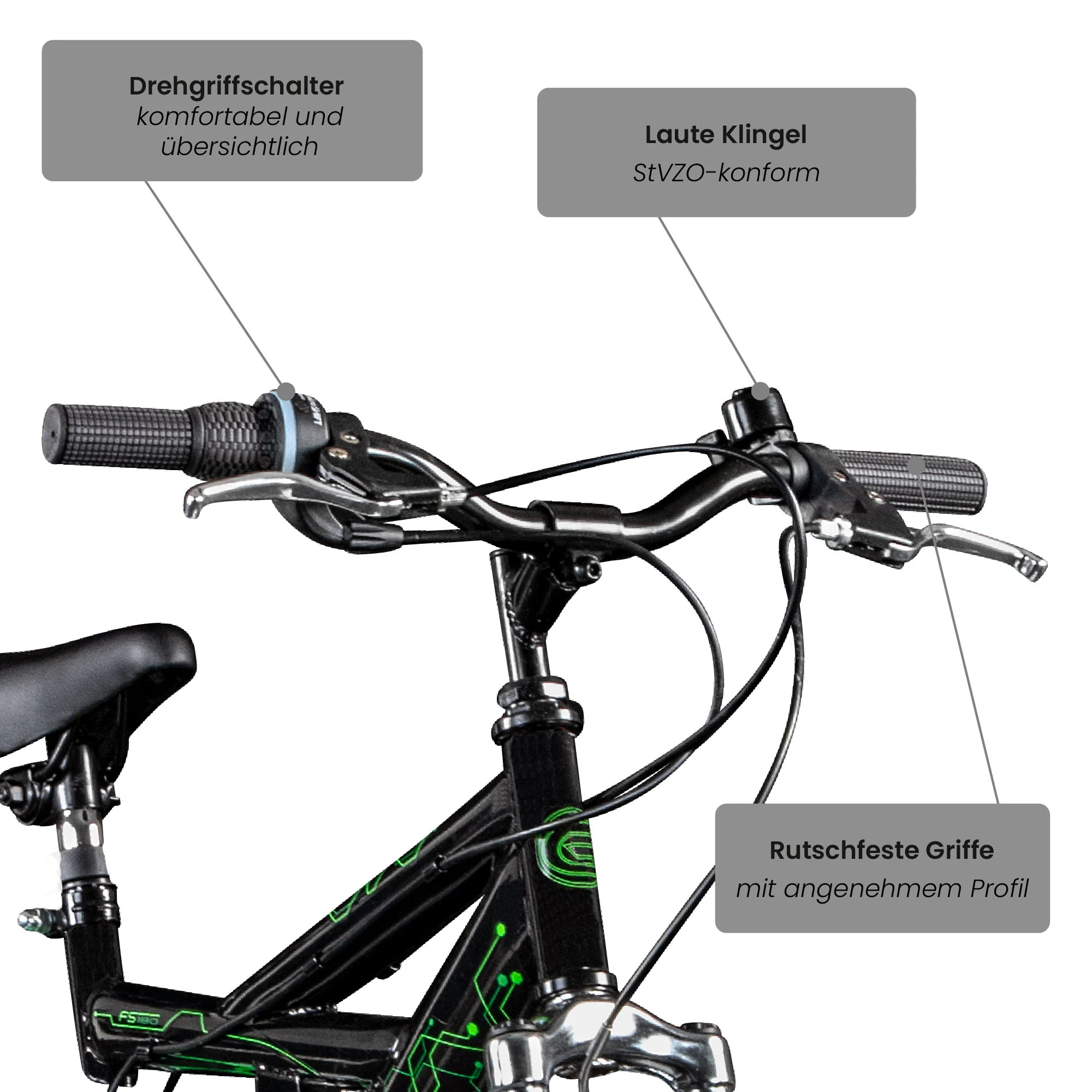 Galano FS180 Kinderfahrrad 18 Zoll ab 5 Jahre115 - 130 cm Mountainbike Fully 6 Gänge