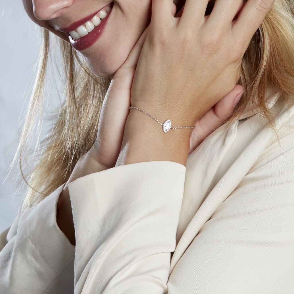 Bracelet Arone Argent Blanc Oxyde De Zirconium