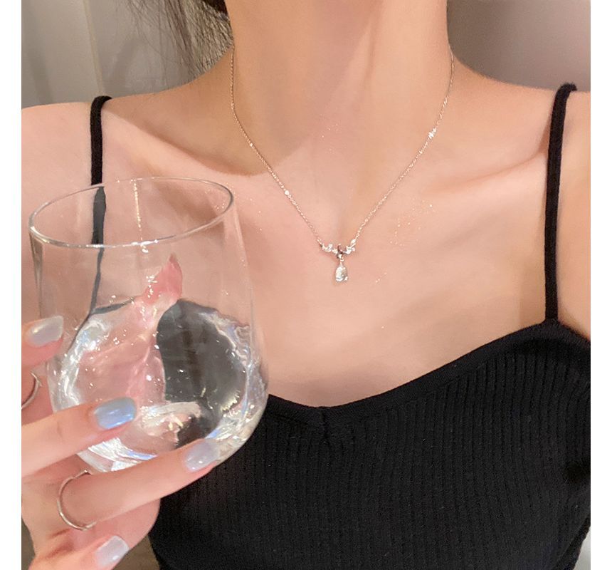 True Glam - Ketting met strass-hanger en legering