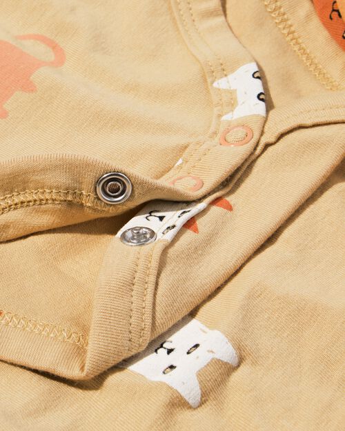 body coton bio extensible avec chats beige