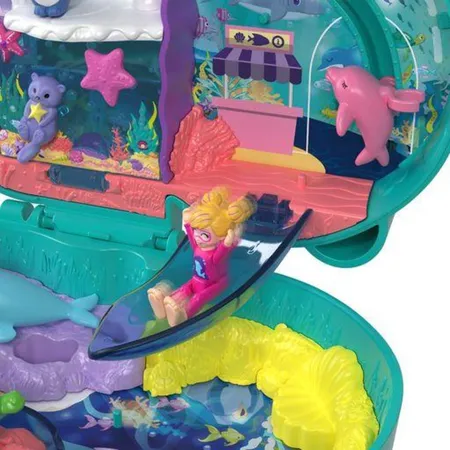 Polly Pocket Aquarium Schatuller, Spiel-Set inkl. 2 Figuren & Zubehör