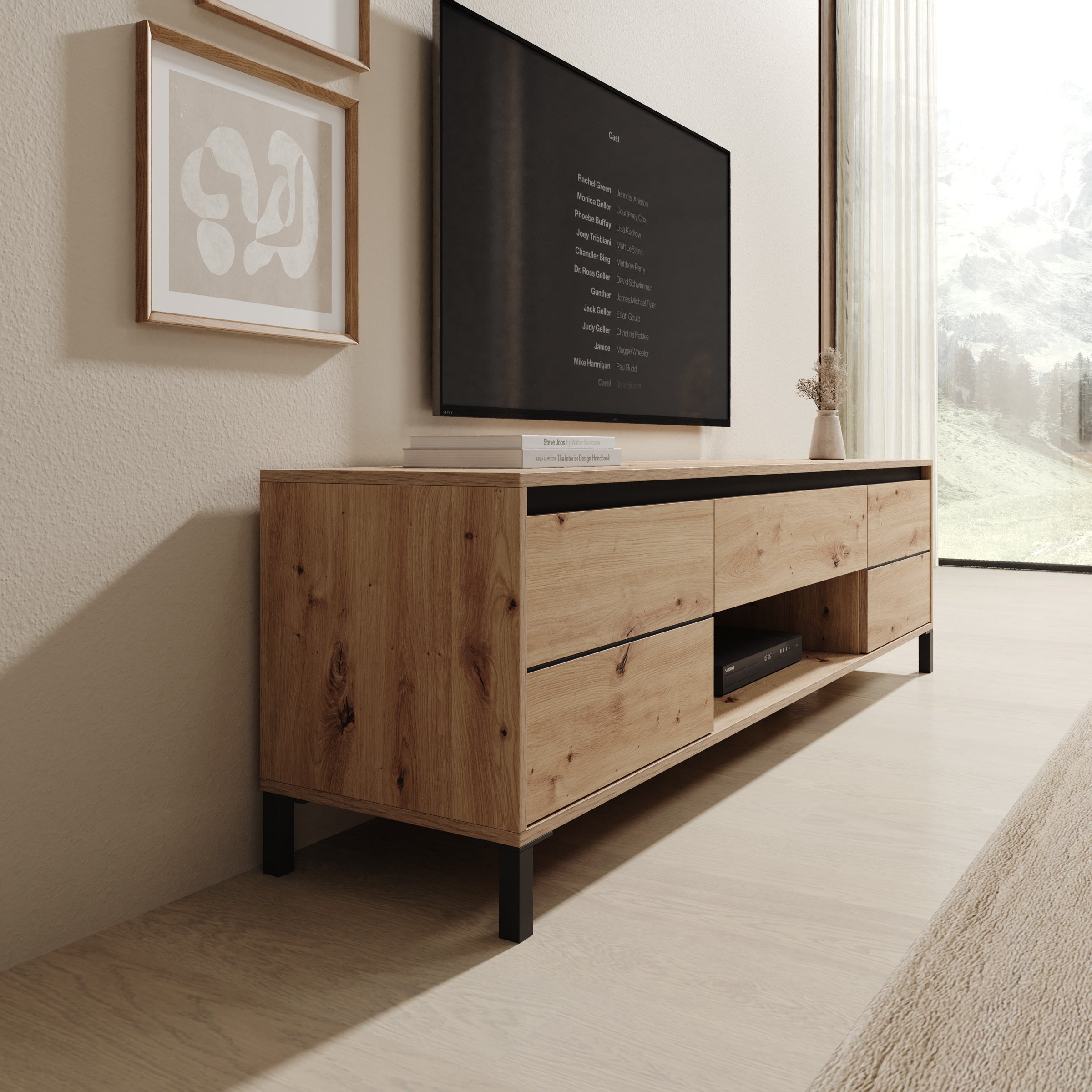 Montellini - TV-Meubel - Eikenpatroon - 183x40x52 cm