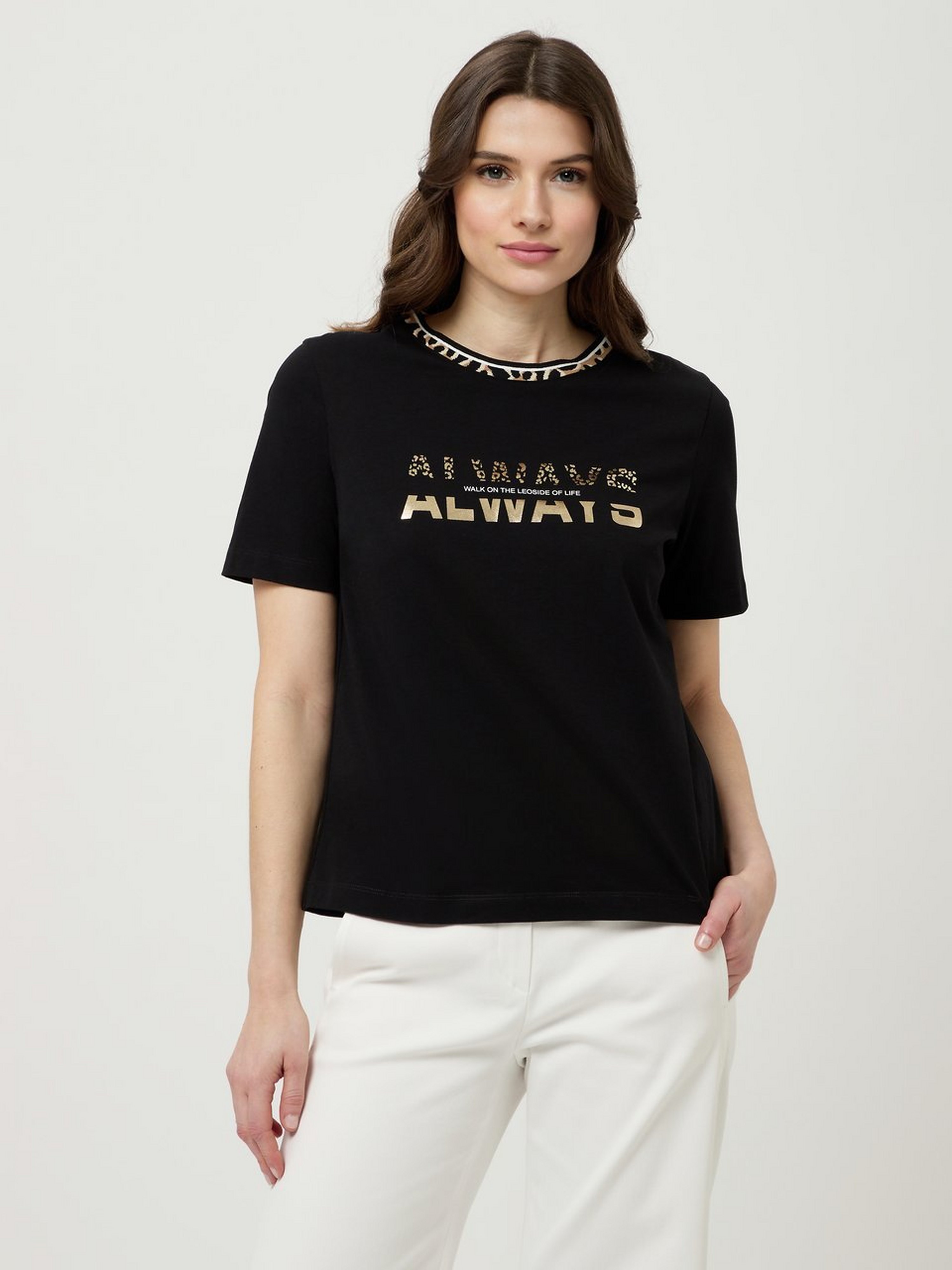 Rundhals-Shirt mit 1/2-Arm
