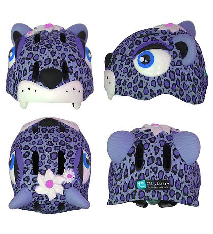 Crazy Safety Fahrradhelm m. Leicht - Leopard - Lila
