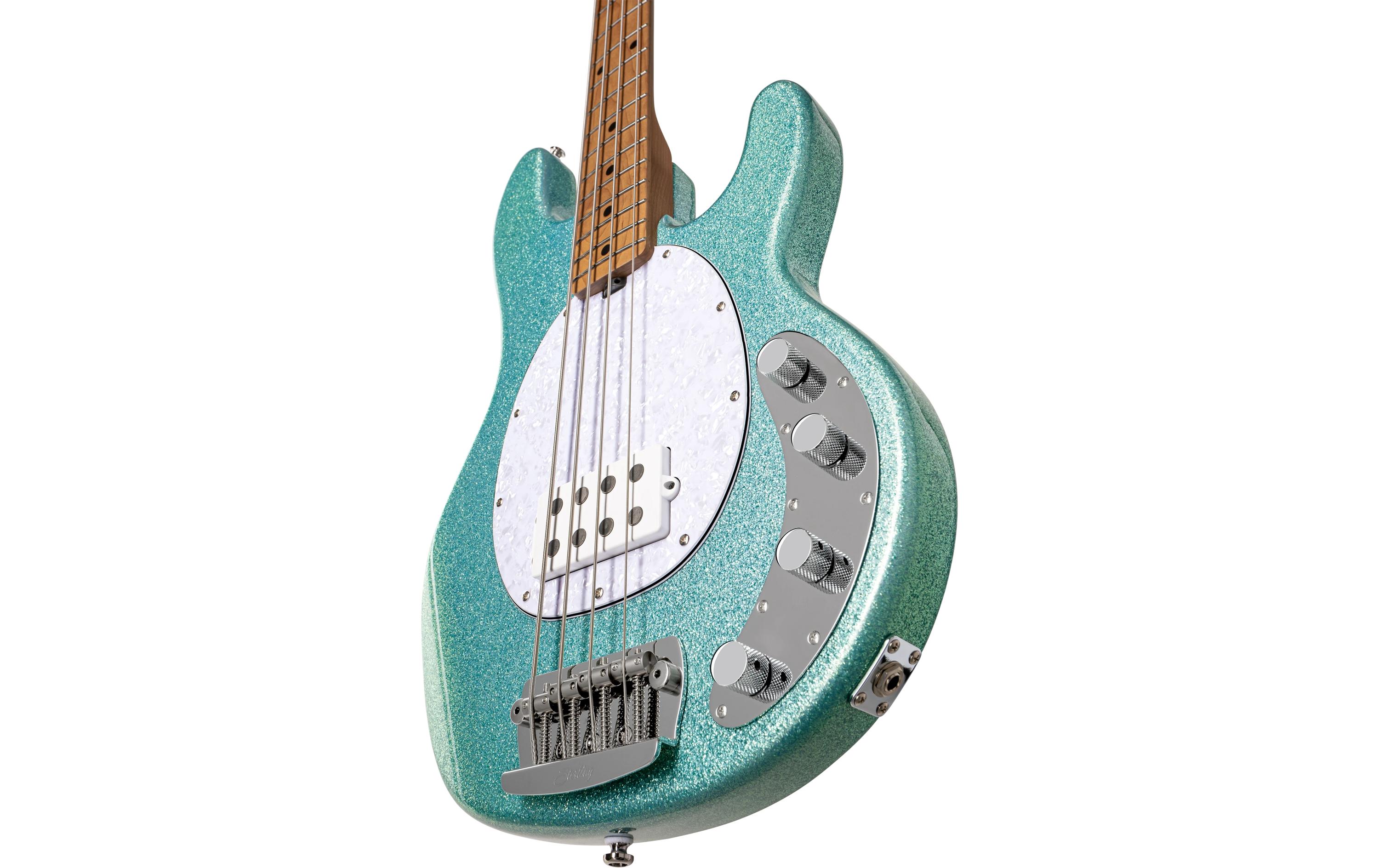 E-Bass StingRay Ray34 Seafoam Sparkle<br>4-seitiger Bass mit Aktivelektronik und einem Humbucker