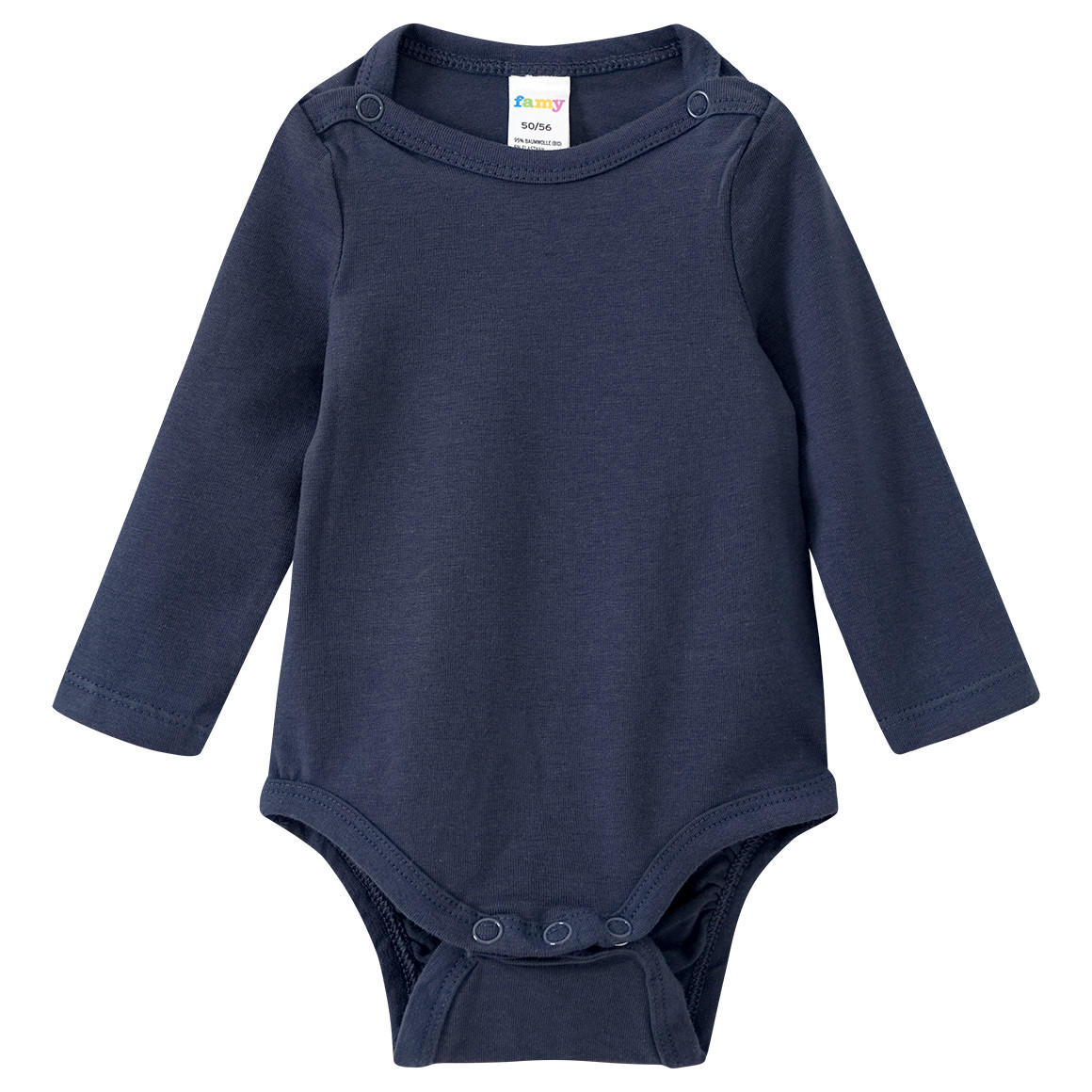 Famy 5 Baby Bodys mit Bio-Baumwolle blau / dunkelblau / weiss