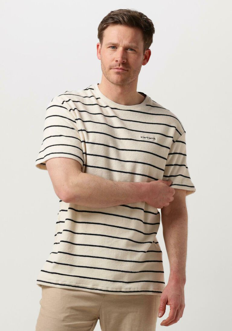 ANERKJENDT beige anerkjendt t-shirt akkikki s/s frotte stripe tee