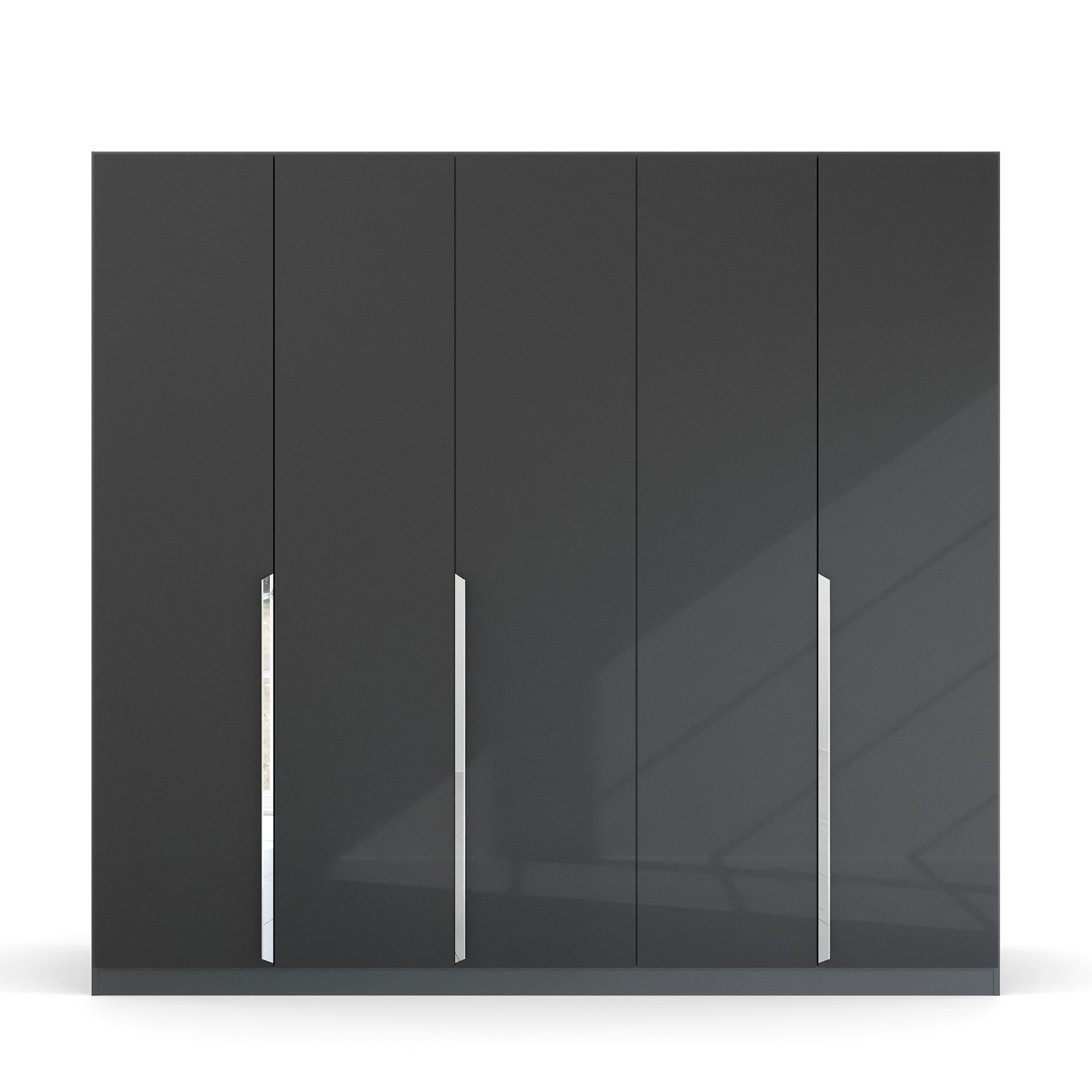 Drehtürenschrank - Hochglanz grau - 5 Türen - 226 cm