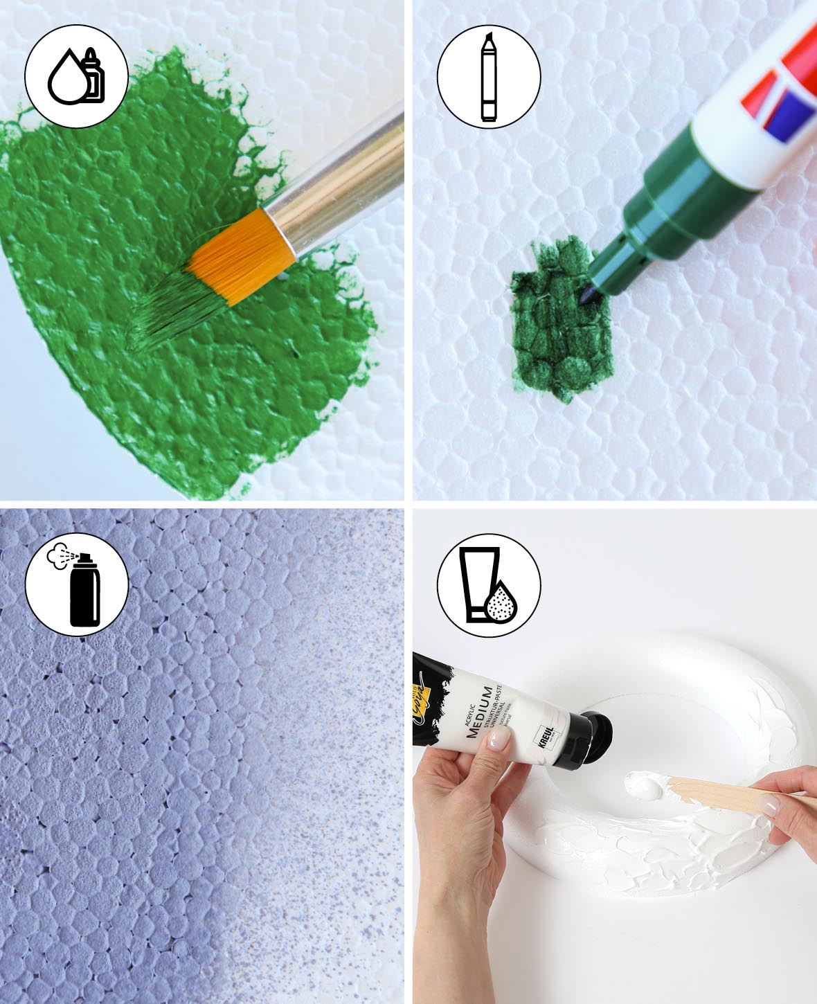 (3-tlg. Set) Styropor Tortendummy DIY Attrappen - Weiss