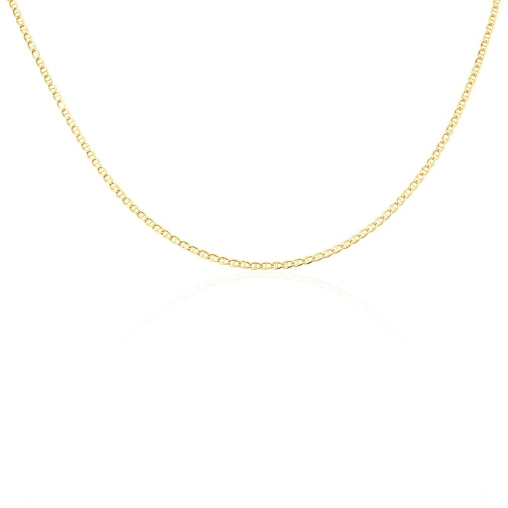 Collier Capucin Maille Marine Plate Or Jaune