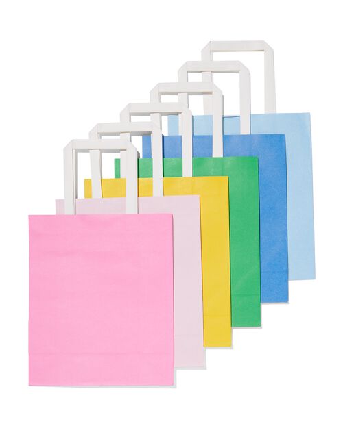 6 sacs cadeaux en papier 21x18x8 uni