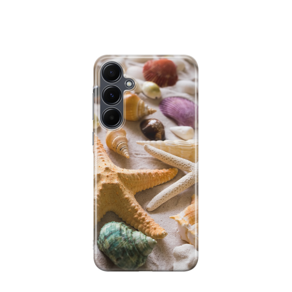 Samsung Galaxy A55 Gummi Hülle Strand Muschel - Braun