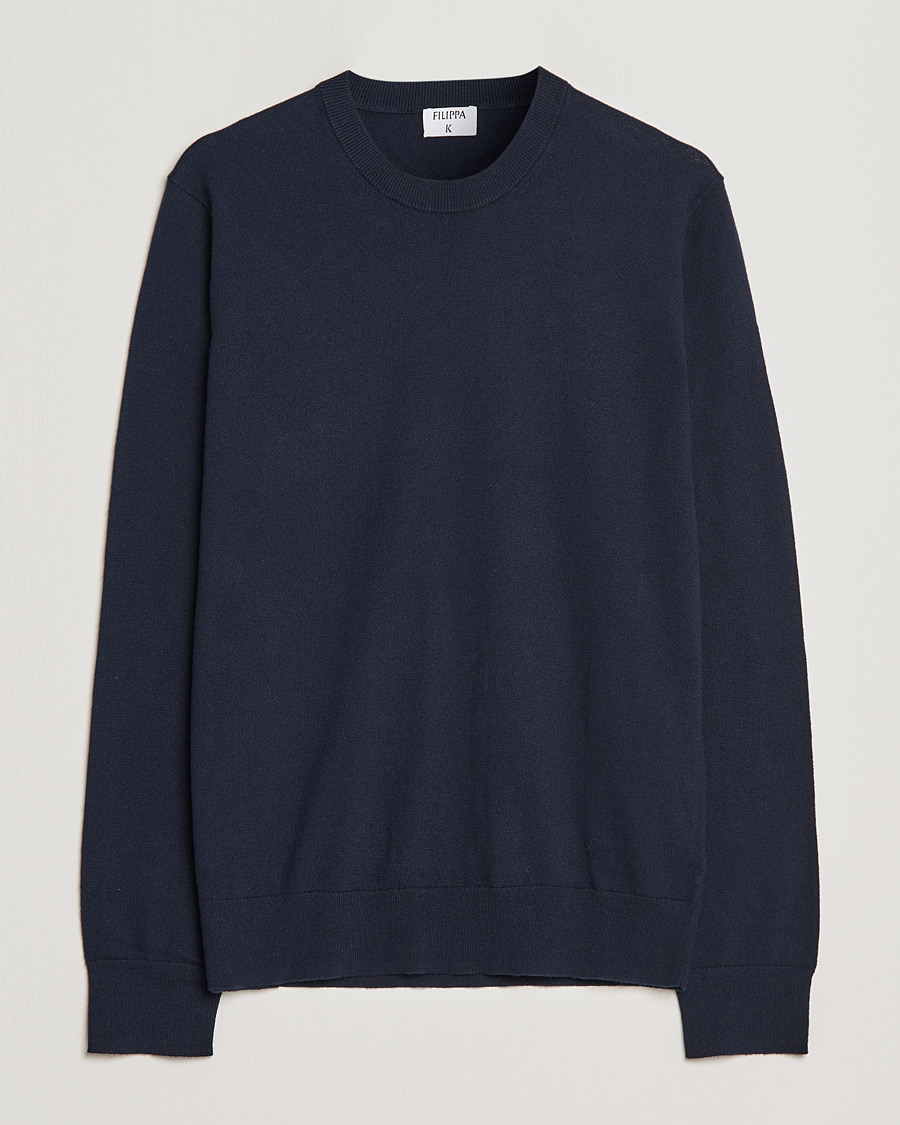 Filippa K Cotton Merino Basic Sweater Navy