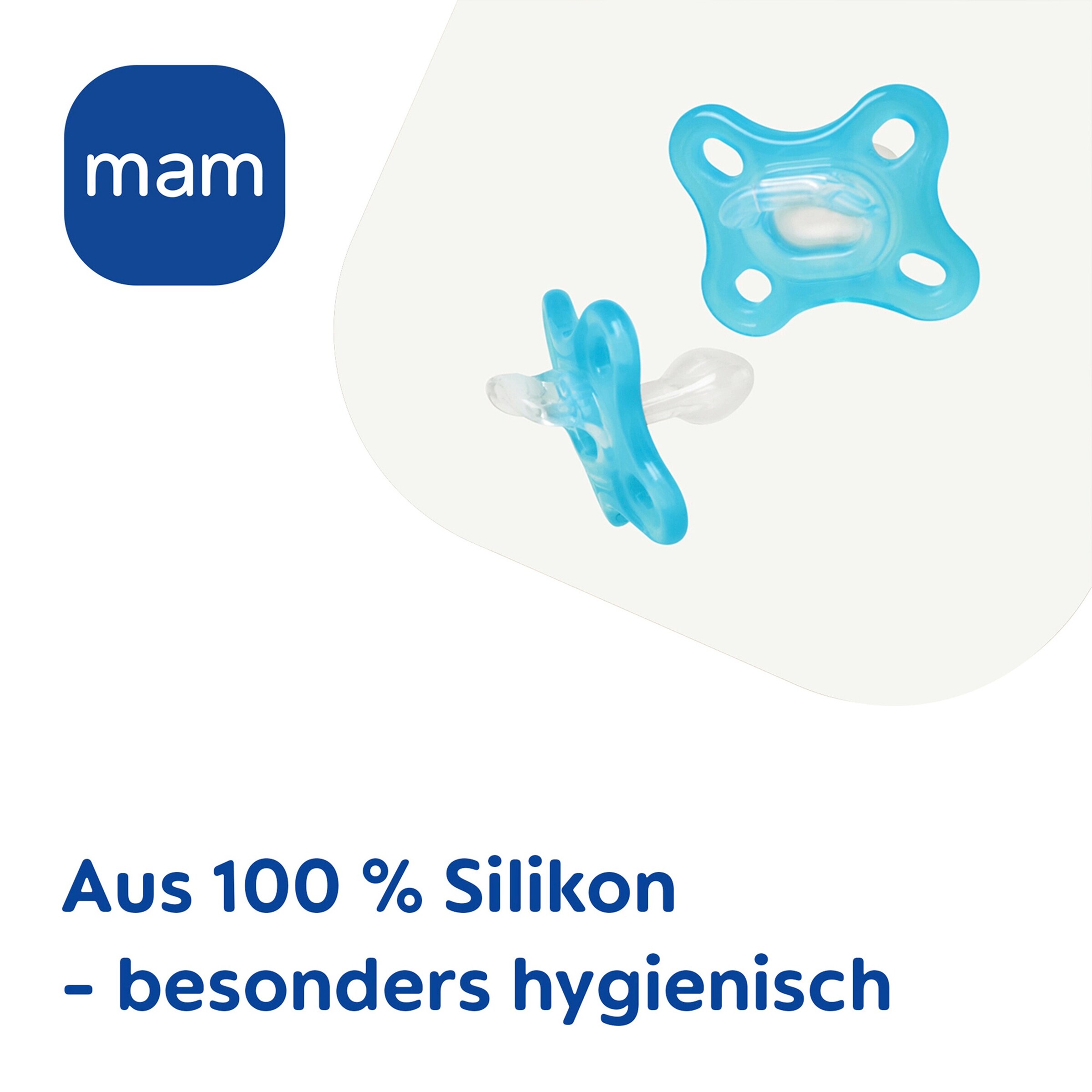 MAM 2er-Pack Schnuller Comfort Silikon 0-3M blau, türkis