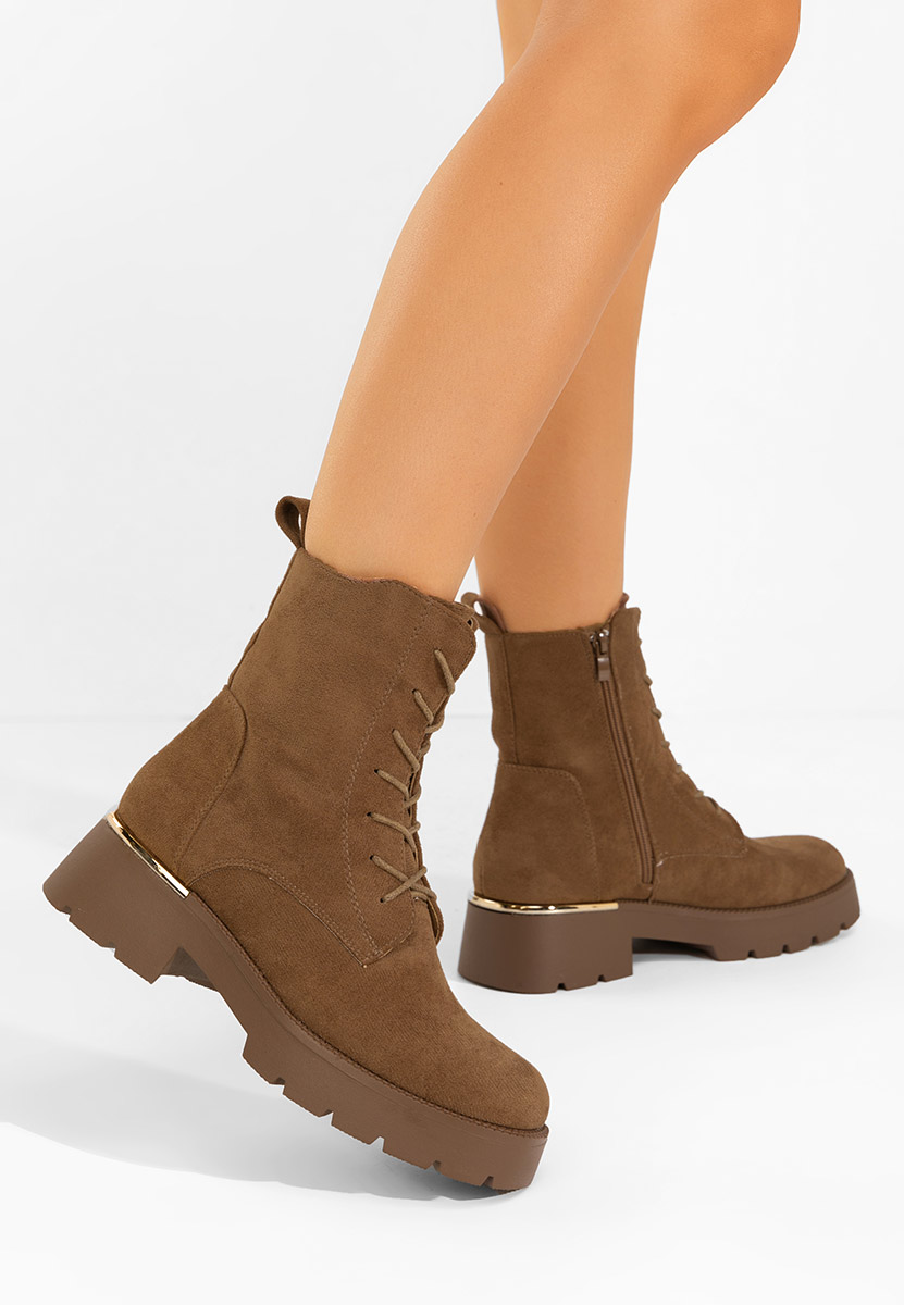 Bottines à lacets femme brunes Maxine V2