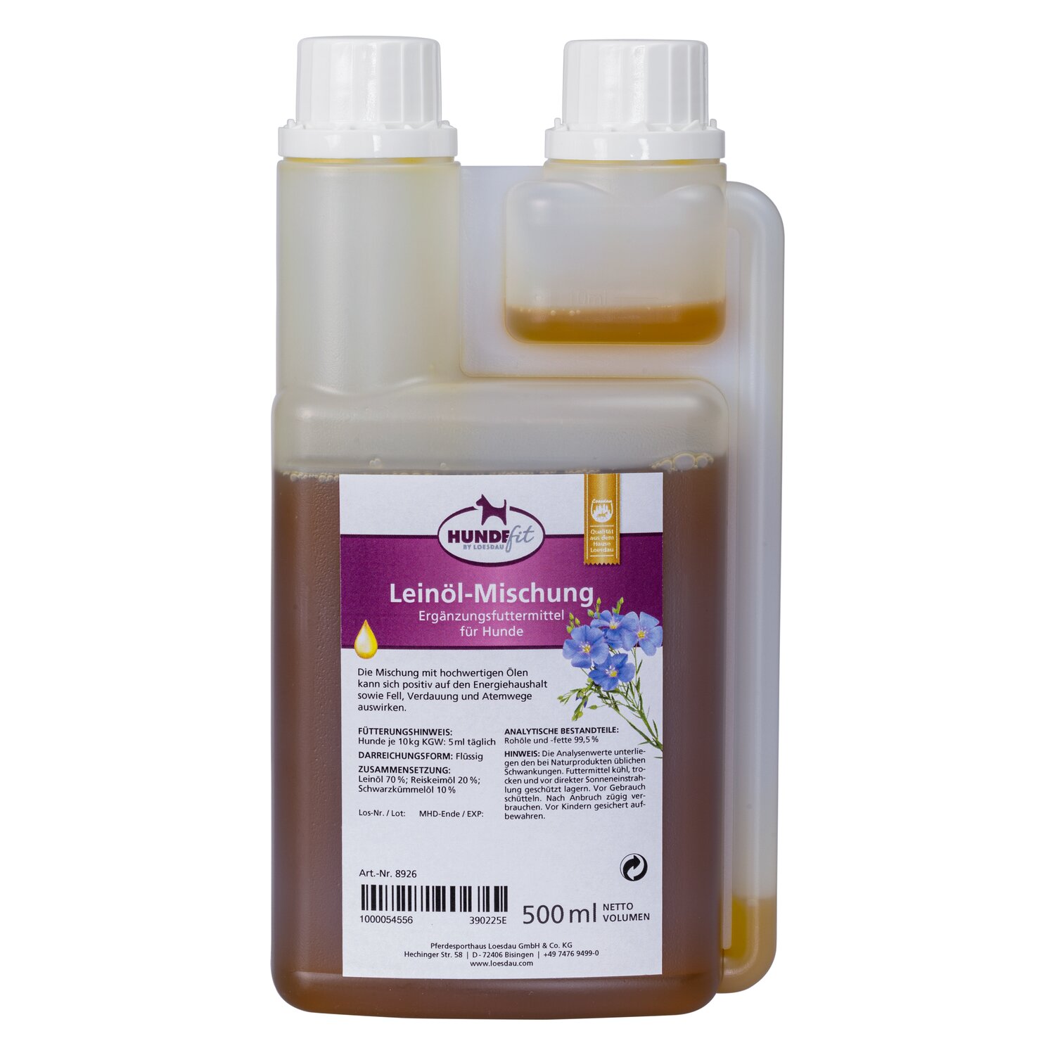 HUNDEfit by Loesdau Leinöl-Mischung  - 500 ml