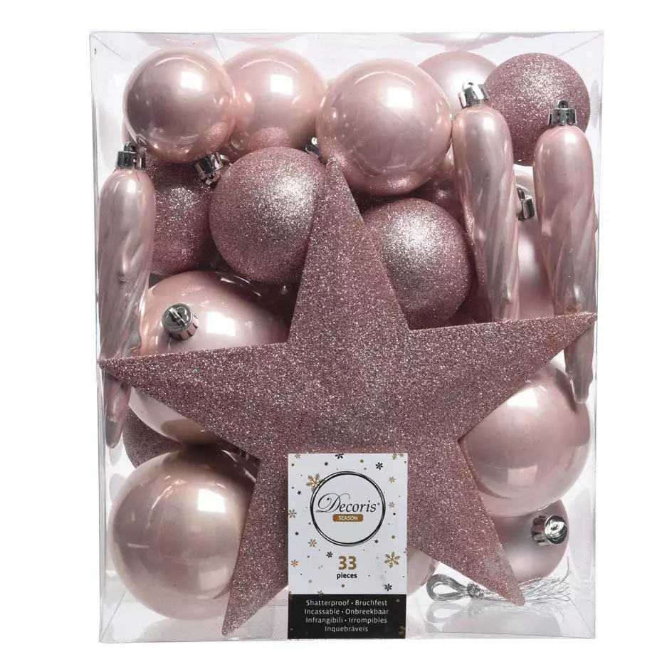 Kit de décoration de sapin de Noël Novae Rose poudré
