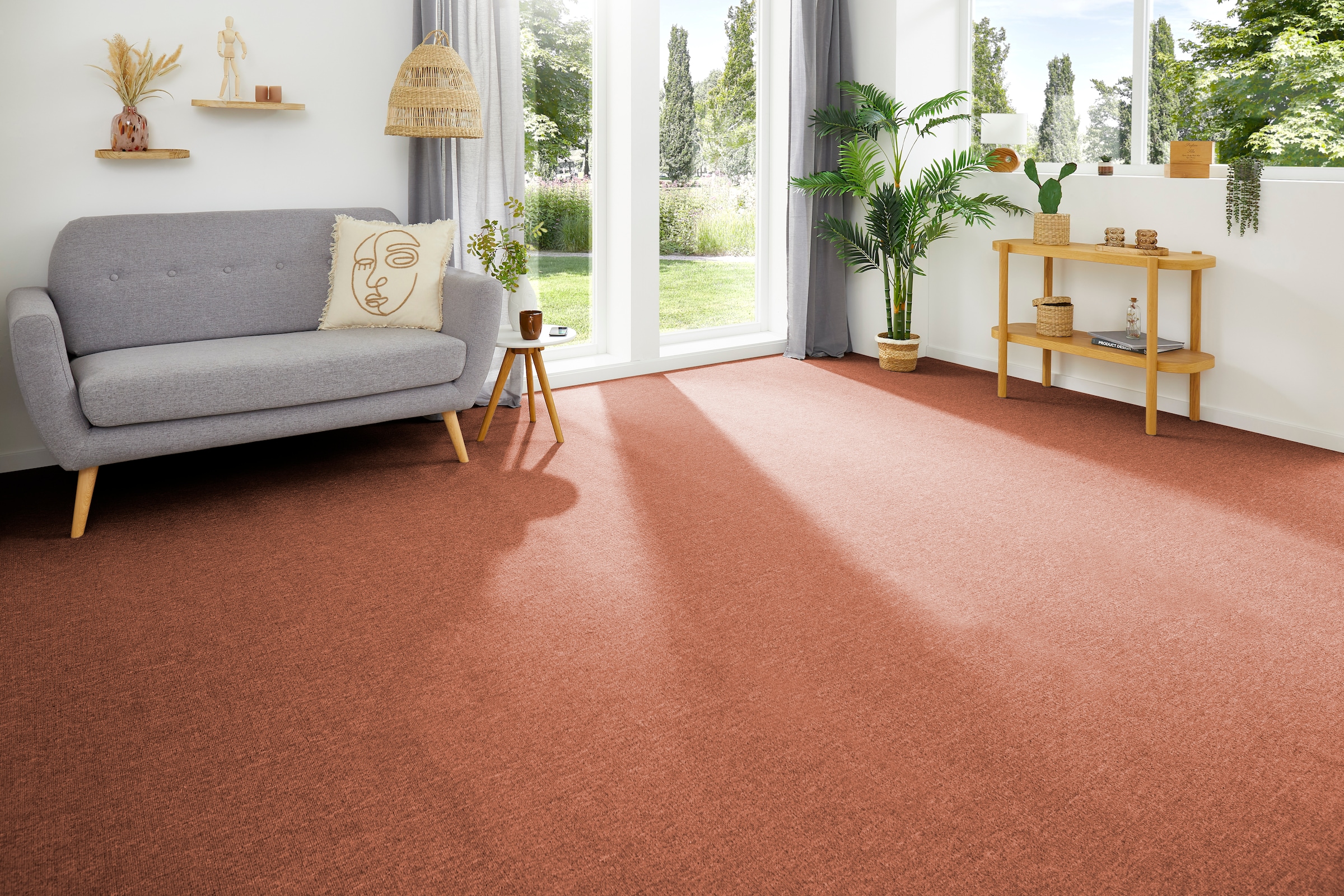 my home Teppichboden »Ruth, melierte Schlinge, Made in Netherlands« rechteckig 4,5 mm Höhe Breite 400 & 500 cm, robust, pflegeleicht, antistatisch