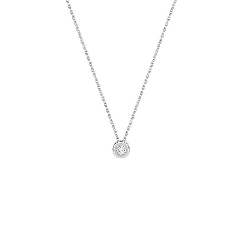 Collier Femme - Or 18 Carats - Diamant 0,1 Carats - Longueur : 42 cm