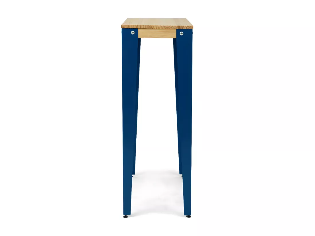 Table Mange debout Lunds 40x140x110cm Bleu-Naturel. Box Furniture