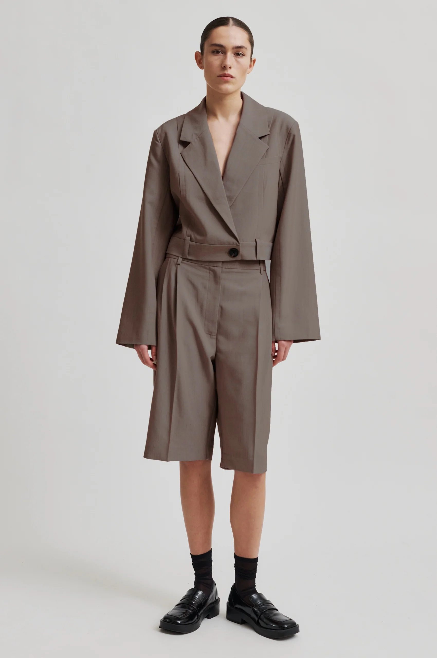 Second Female  Carly Cropped blazer - Chocolate Chip
