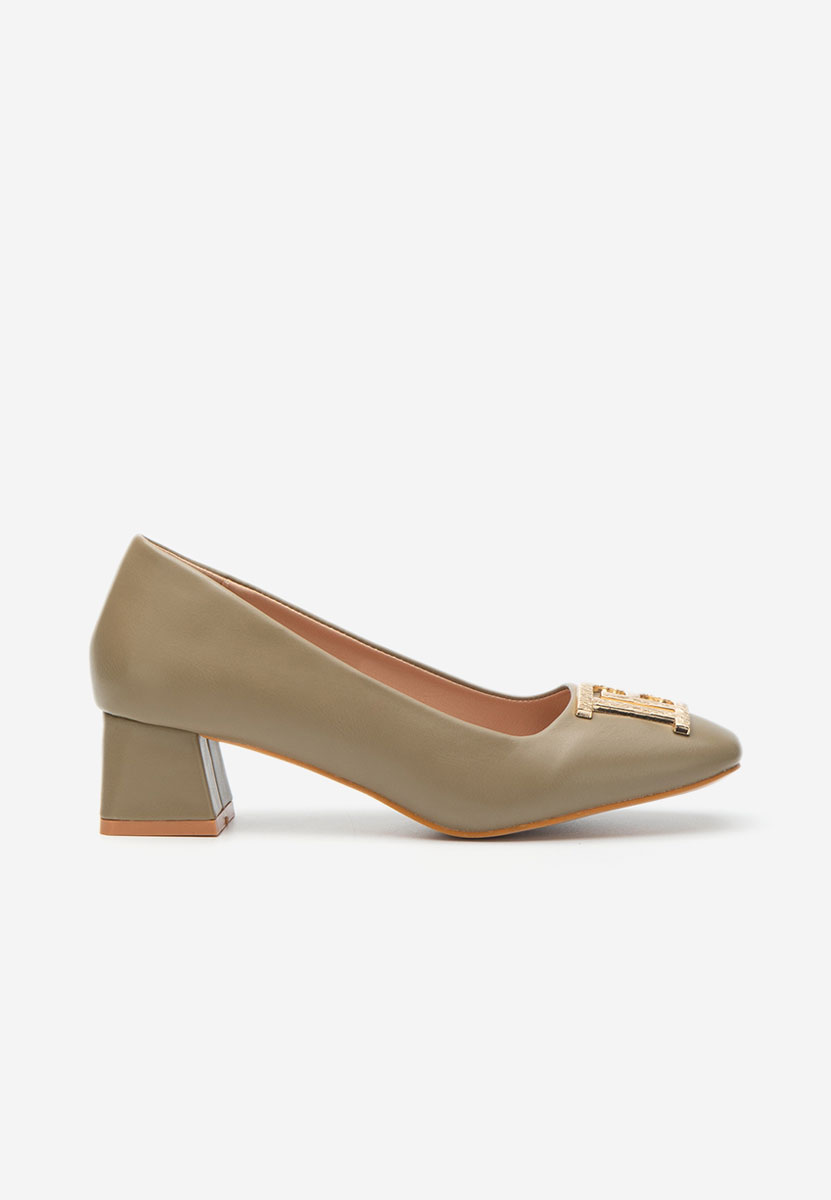 Chaussures à talon épais vert Brenna