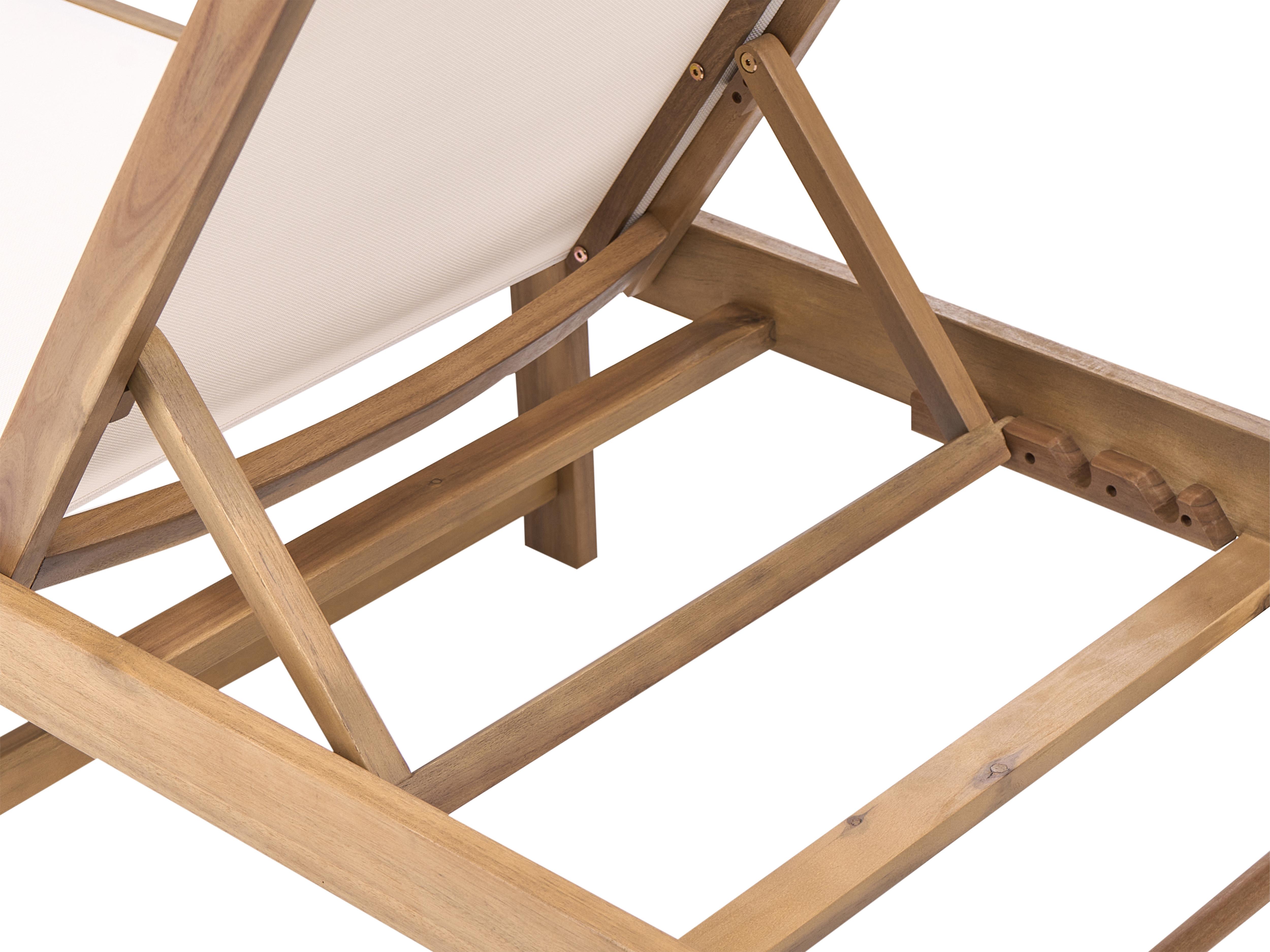 Ligstoel PEDESINA Acaciahout Beige