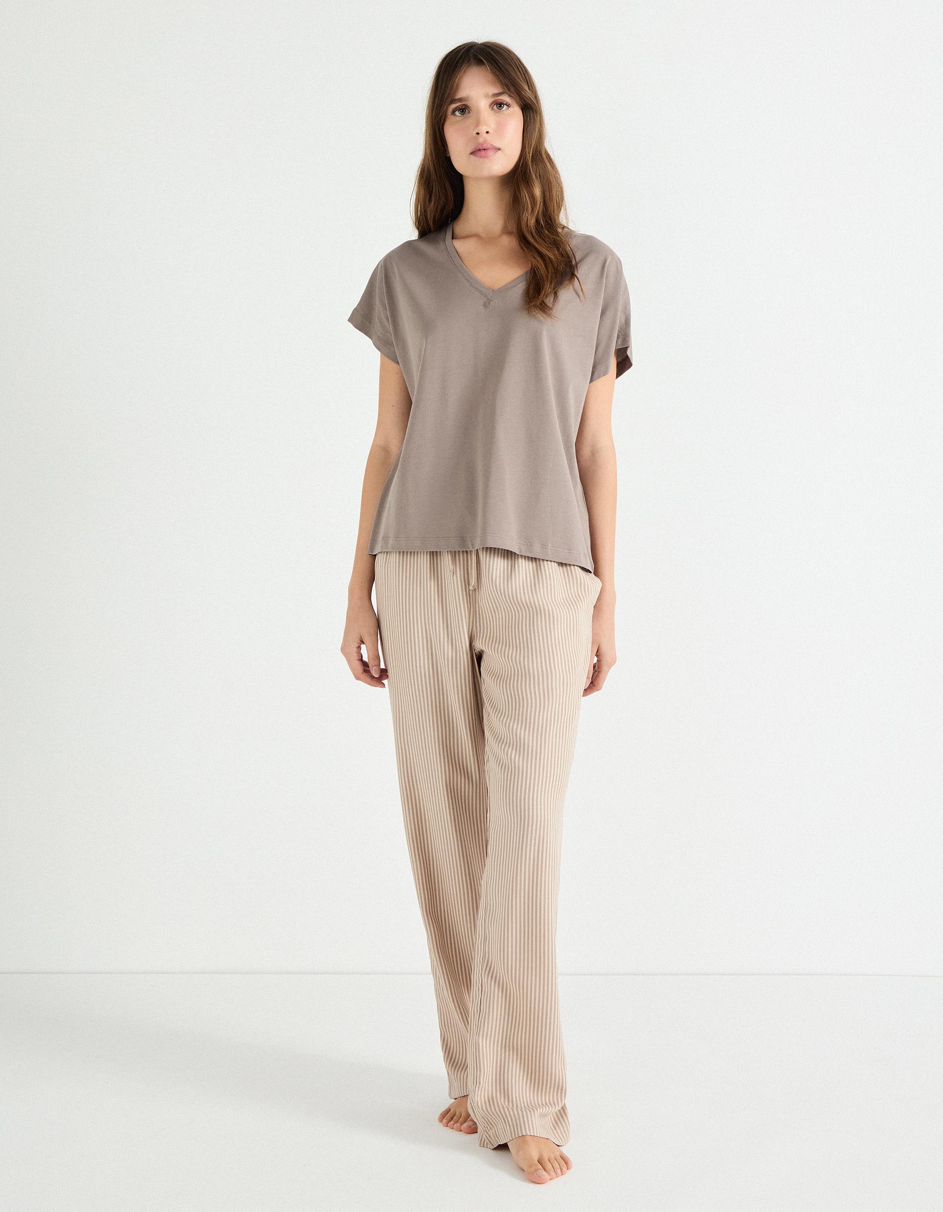 Pijama Jersey, Mulher, Cinzento