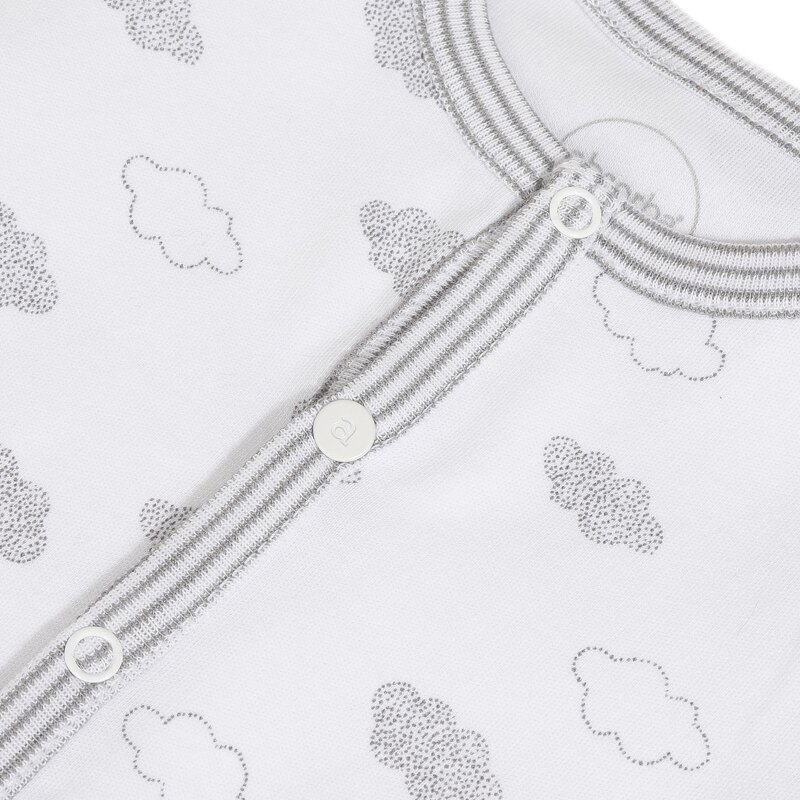 Combi courte blanche coton bio Nuages naissance Absorba Aucune nuance