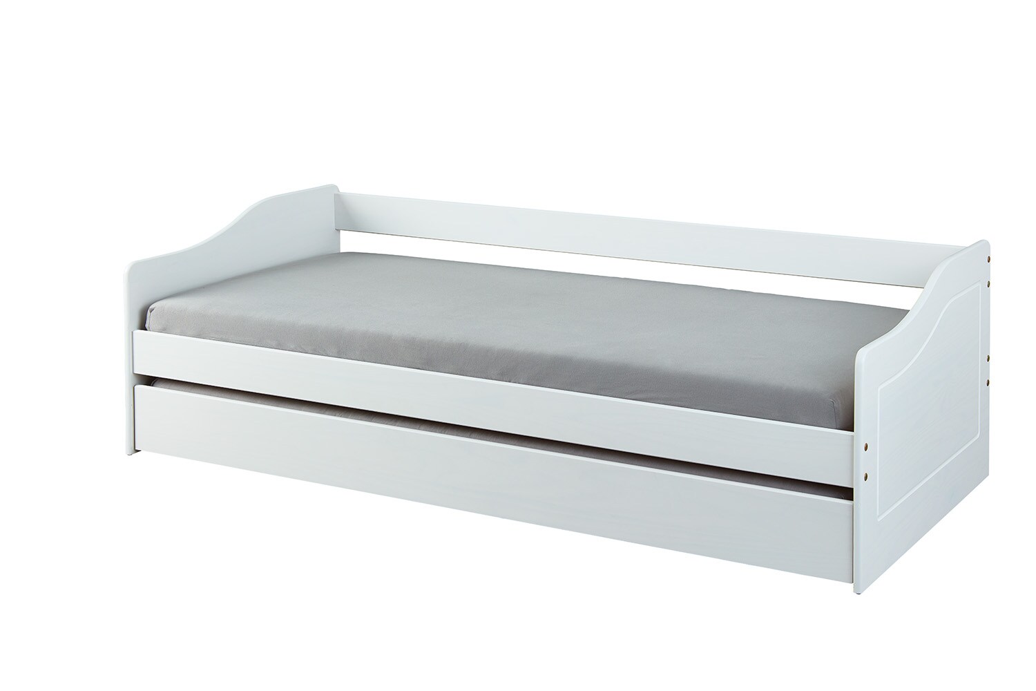 Inter Link Funktionsbett Kinderbett Malte 90x200 cm inkl. Ausziehbett - Weiss