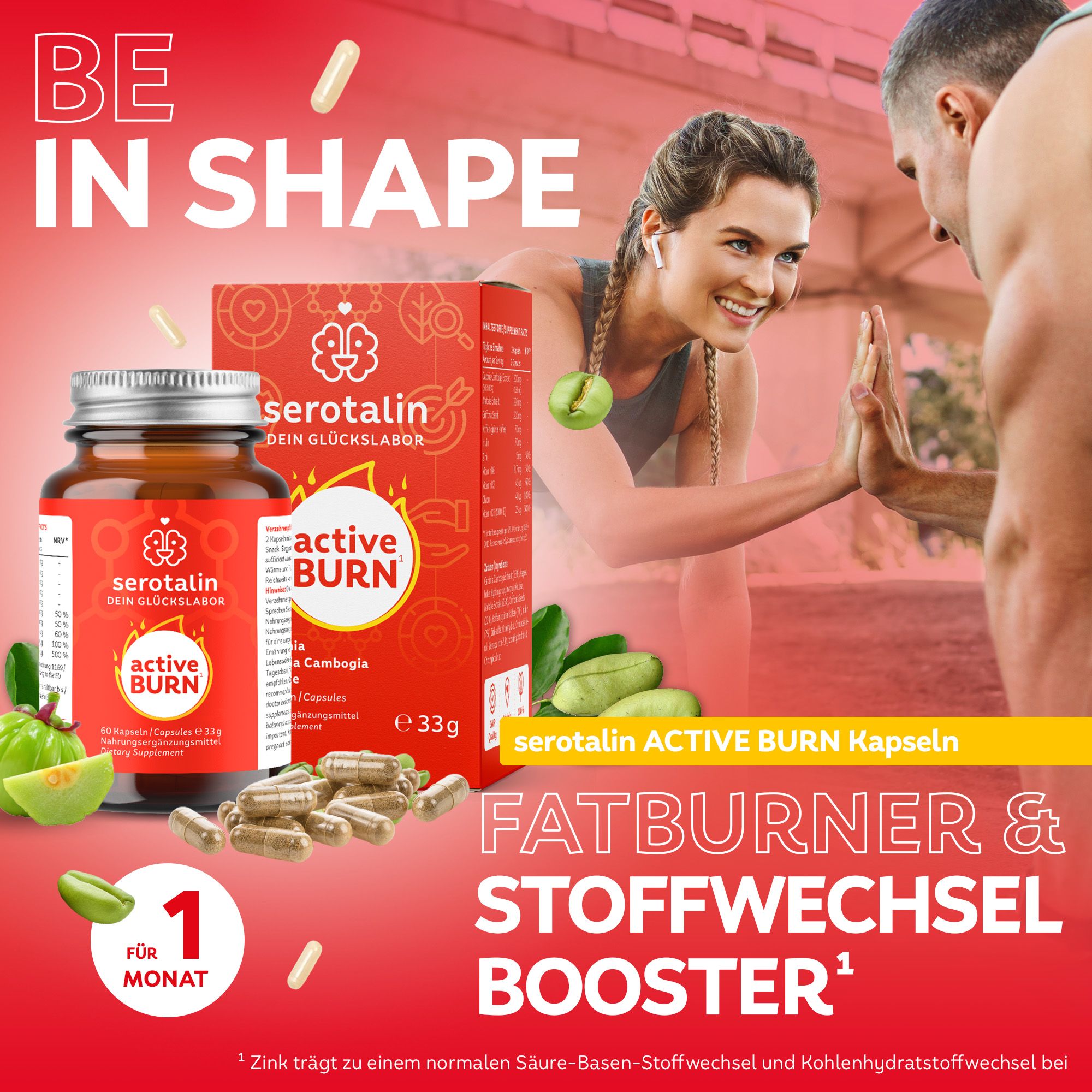 serotalin® ACTIVE BURN 60 STOFFWECHSEL KAPSELN mit Chrom, Zink, Koffein