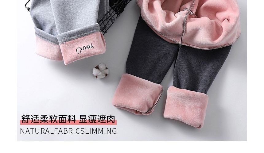 Levsayte - Zwangerschapslegging met hoge taille en geborduurde letters van fleece