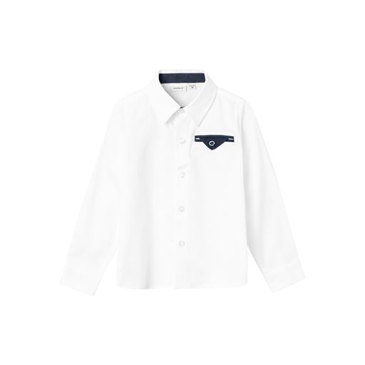 Name It Langærmet Skjorte, Bright White, 110 cm