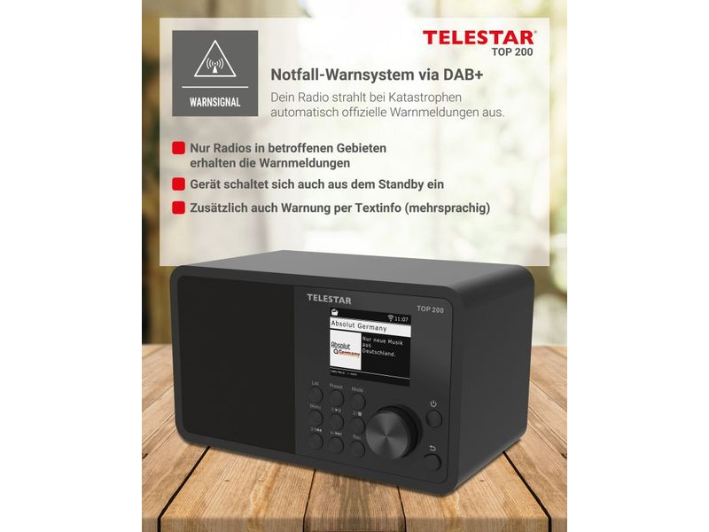 Telestar Internet Radio TOP 200 Schwarz Mono-Radio mit DAB /FM und Internetradio