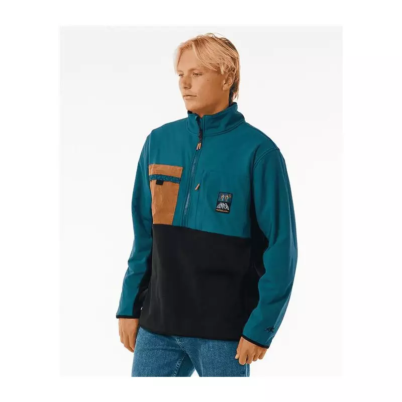 Sweat RIPCURL Anti Series Journey Zip Crew Blue Green
