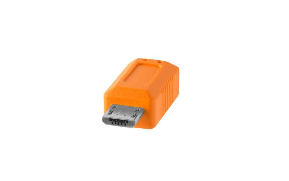 Kabel TetherPro USB-C / 2.0 Micro-B 5-Pin 4.6 Meter – orangeUSB-C zu 2.0 Micro-USB-5-Pin Kabel, 4.6 Meter