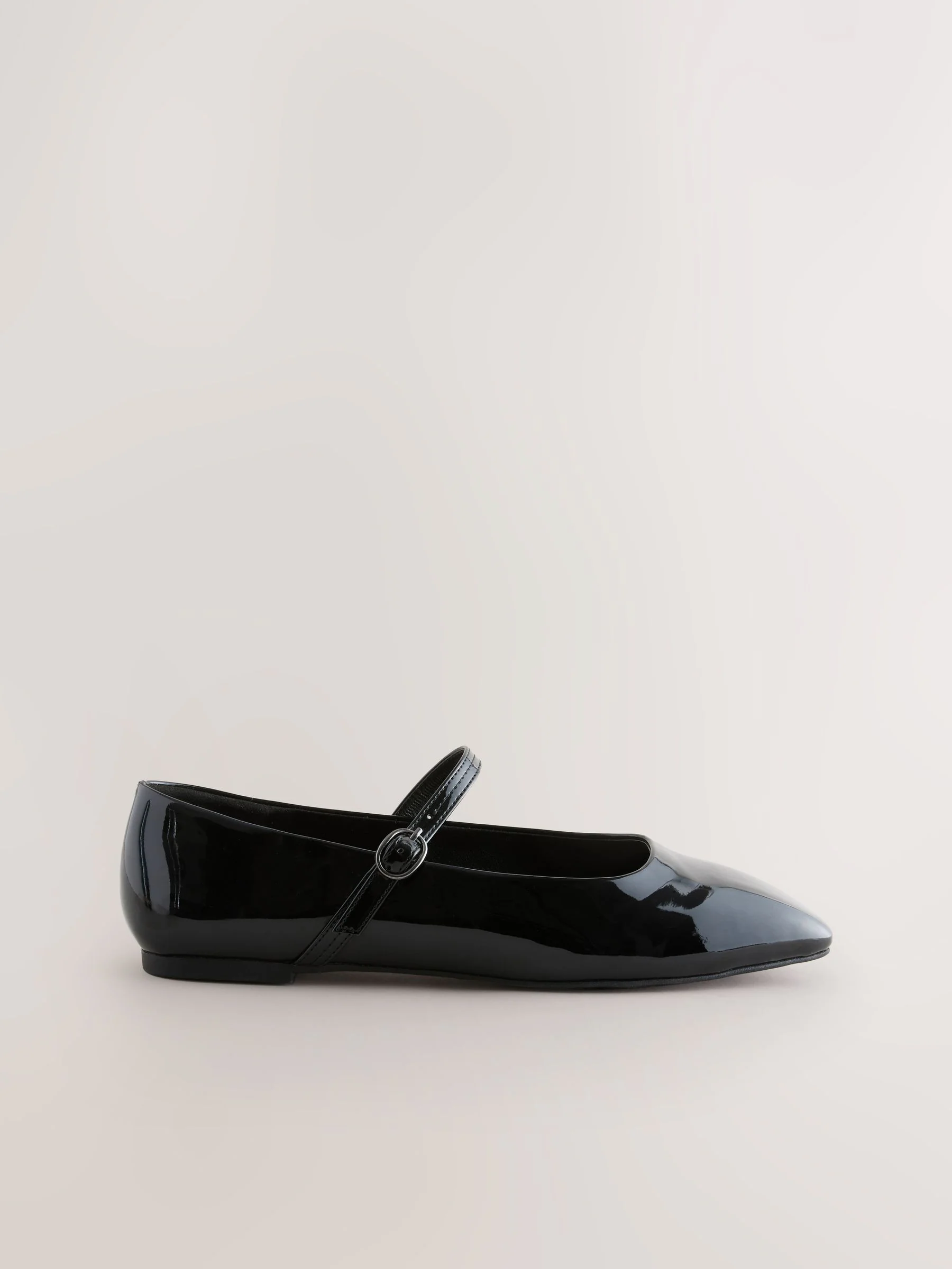 Zwart lak - Mary Jane-schoenen met vierkante neus