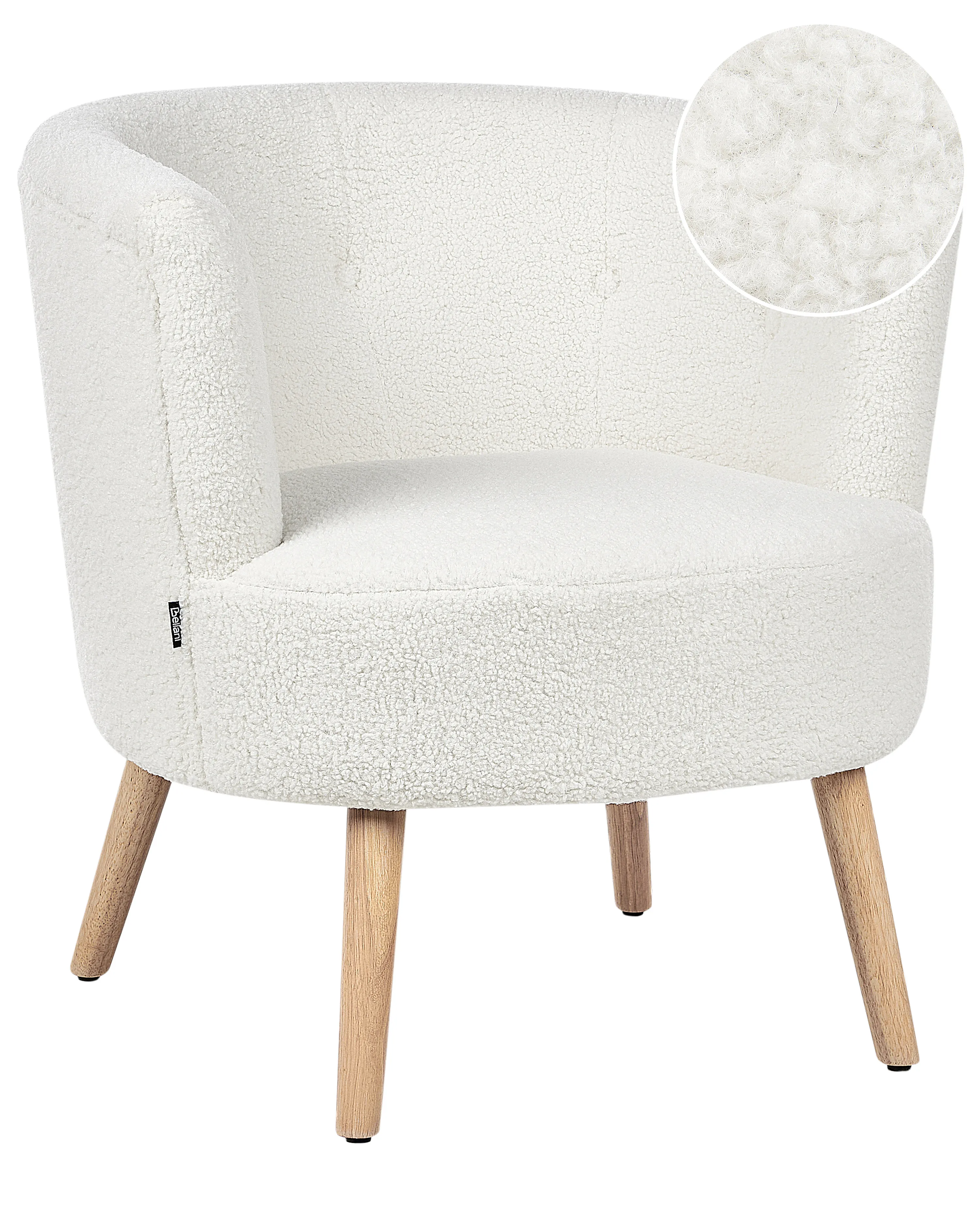 Fauteuil ODENZEN Bouclé Wit
